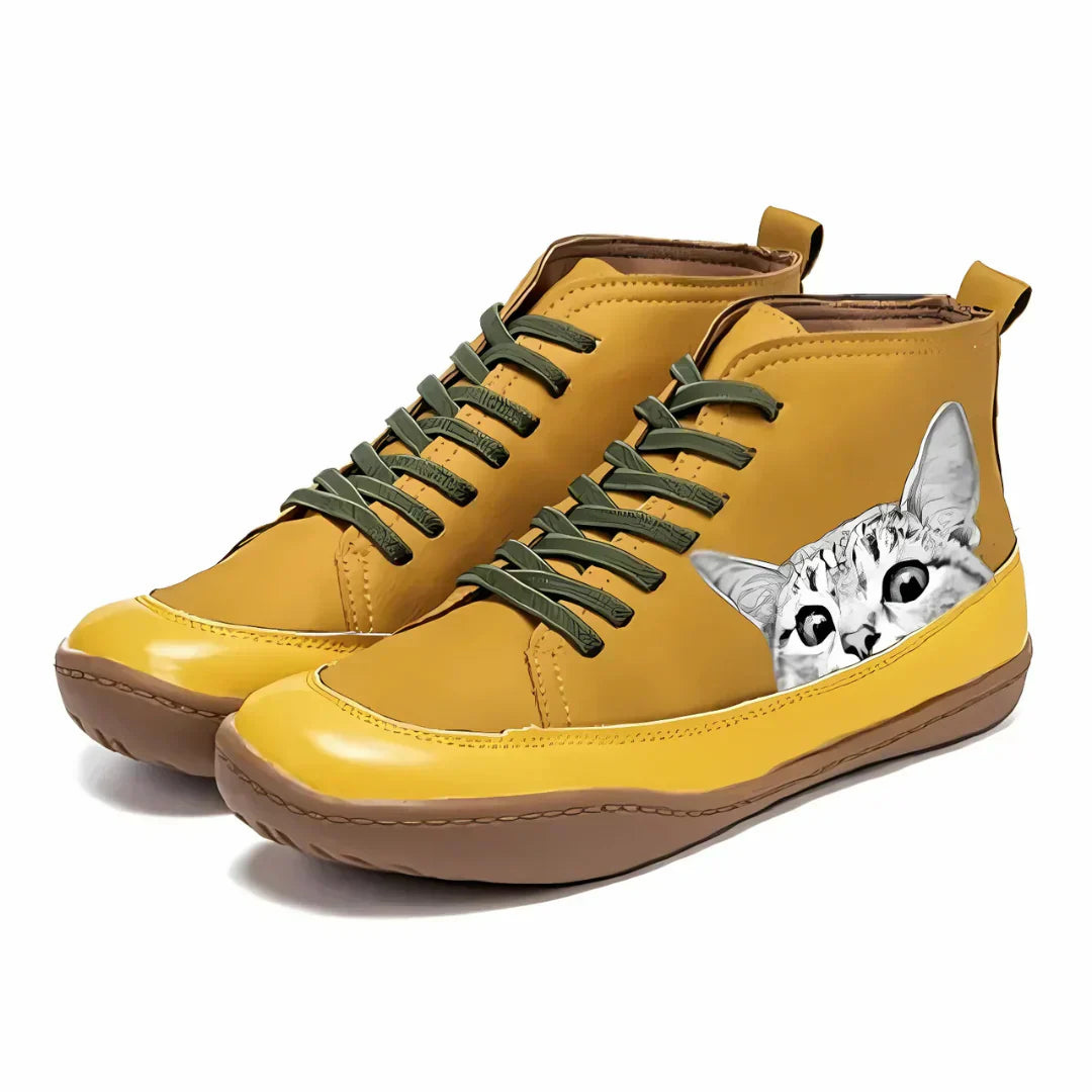 LILOU | Bottines en cuir élégantes pour les amoureux des chats