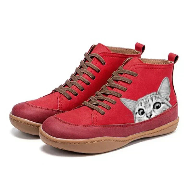 LILOU | Bottines en cuir élégantes pour les amoureux des chats