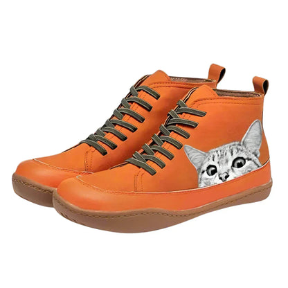 LILOU | Bottines en cuir élégantes pour les amoureux des chats