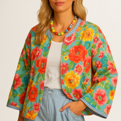 LILIA | Veste en coton élégante avec design imprimé floral