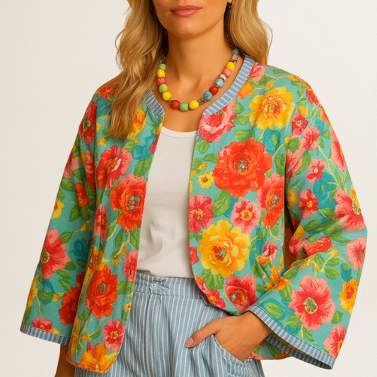 LILIA | Veste en coton élégante avec design imprimé floral