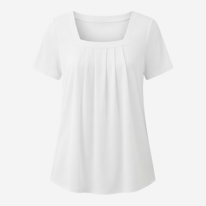 CARINE | Blouse Élégante avec Pliages Flatteurs