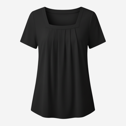 CARINE | Blouse Élégante avec Pliages Flatteurs