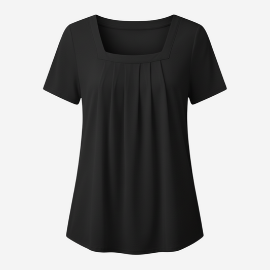 CARINE | Blouse Élégante avec Pliages Flatteurs