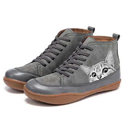 LILOU | Bottines en cuir élégantes pour les amoureux des chats