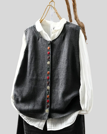 ILONA | Gilet Tricoté Sans Manches Élégant pour Tenues Polyvalentes