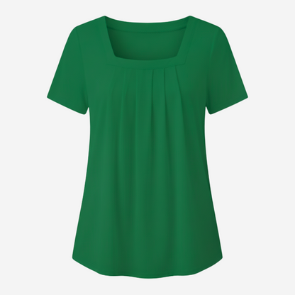 CARINE | Blouse Élégante avec Pliages Flatteurs