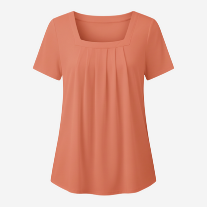 CARINE | Blouse Élégante avec Pliages Flatteurs