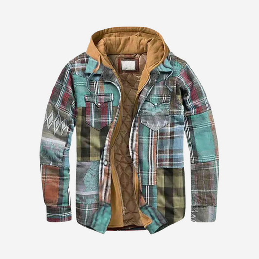 YVES | Veste patchwork à carreaux élégante