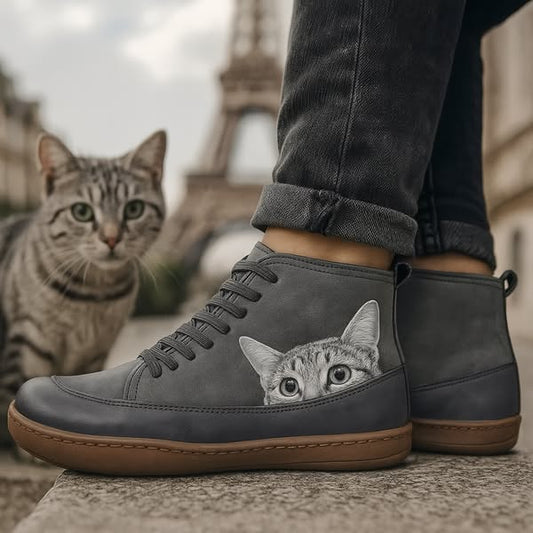 LILOU | Bottines en cuir élégantes pour les amoureux des chats